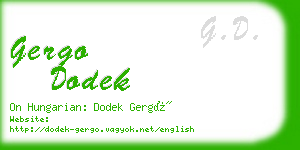 gergo dodek business card